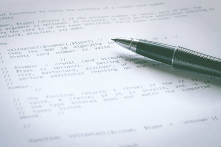 Learning programming language PHP printed on paper