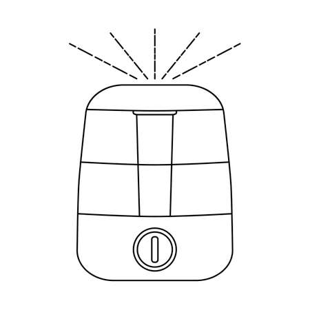 Humidifier outline icon. Vector illustration isolated on white background. Small appliance for home. Household tool symbol for web design.のイラスト素材