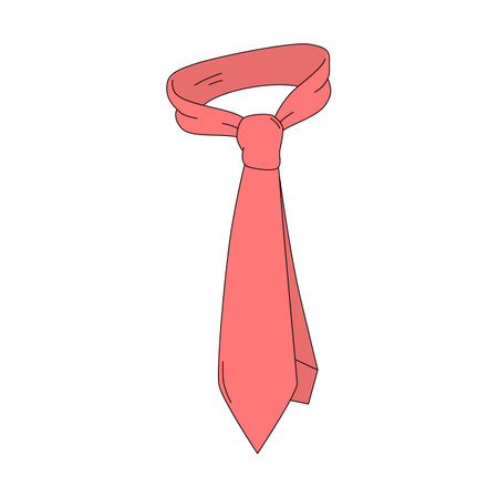 Vector cartoon illustration of necktie isolated on white background. Symbol of office dress codeのイラスト素材