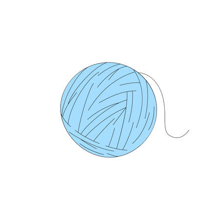 Ball of yarn in cartoon style. Vector illustration isolated on white background. Symbol of handmade and knittingのイラスト素材