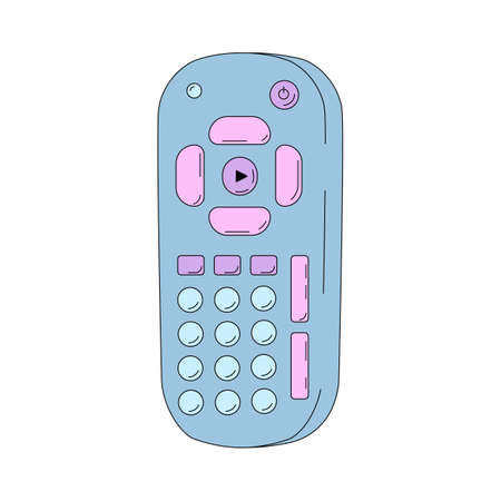 Retro remote in traditional cartoon style. Vector illustration isolated on white background. Symbol of home leisureのイラスト素材