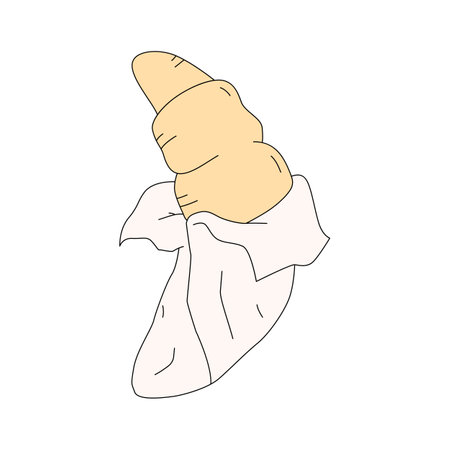 Croissant in cartoon style isolated on a white backgroundのイラスト素材