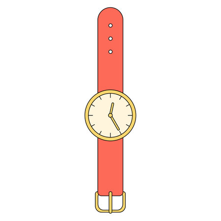 Wristwatch in cartoon style isolated on white backgroundのイラスト素材