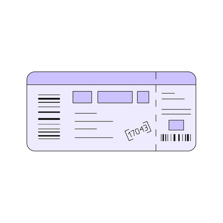 One plane or train ticket. Vector illustration in cartoon style isolated on white backgroundのイラスト素材