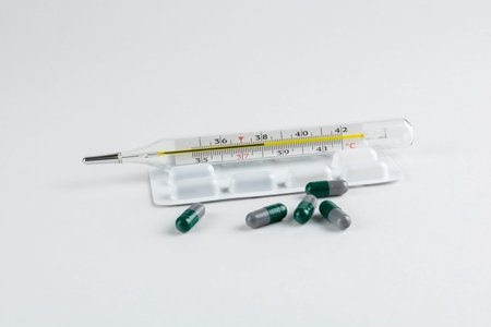 High temperature on the thermometer in the treatment of the flu virus