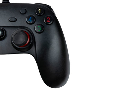 black game controller isolated on white