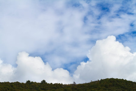 Cloudscape in the blue bright summer sky.の写真素材