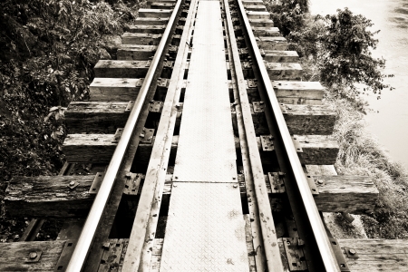 The dead railway (Black and White)の写真素材