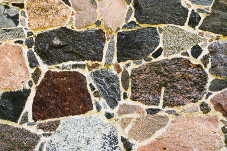 Aged Stone Wall. Old Stone Wall Background of Ancient Stonesの写真素材