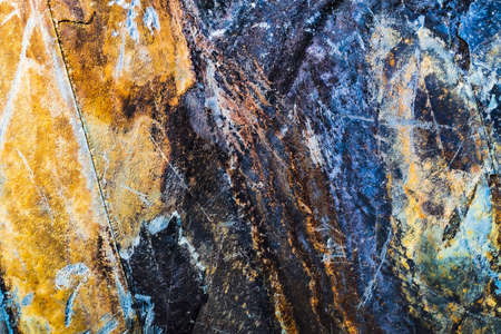 Dark Textured Painted Cracked Multicolored Rusty Aged Metal Backgroundの写真素材