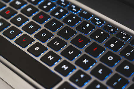 Laptop Keyboard Closeup as a Backgroundの写真素材