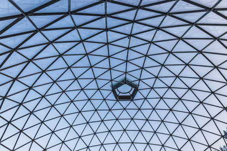 the roof of modern steel and glass constructionの写真素材