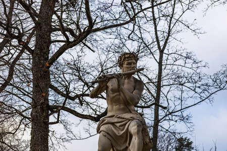 antique ancient gods sculpture at Uzutrakis manor estate parkの写真素材