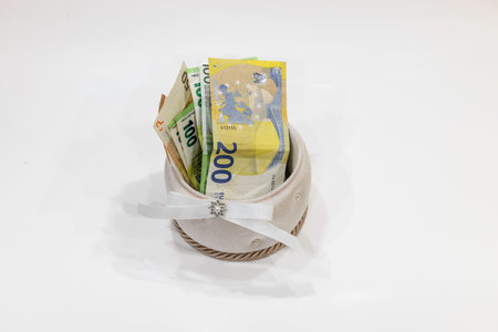 euro money banknotes in the gift box