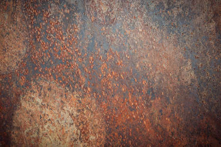 Rusty metal surface background with grunge peeled textureの写真素材