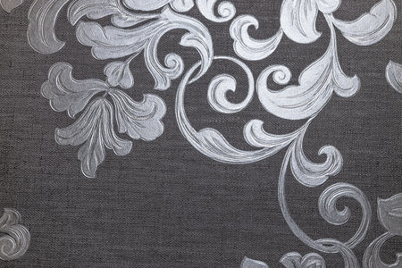 Fragment of fabric wallpaper background. Modern repeat patterns and texturesの写真素材