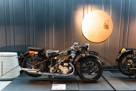 Ariel A557 - Classic retro motorcycle. Riga motor museum. Riga, Latvia, 17 August 2022.