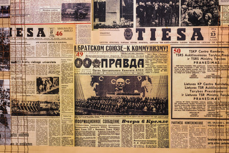 USSR Soviet newspaper in the Grutas park. Druskininkai, Lithuania, 12 September 2022.のeditorial素材