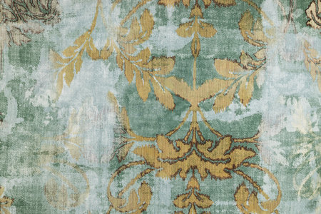 Ethnic motifs on the wallcovering background, mixed scarf design
