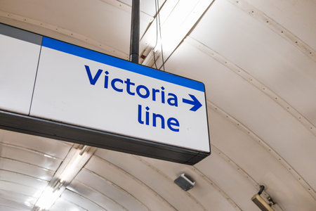 London Underground Victoria Line Station Signの写真素材