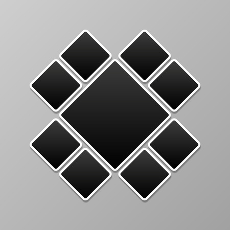 Photo collage. Picture frames template. Abstract image montage mockup old square retro picture photograph frame. Photos wall vector background templateの写真素材