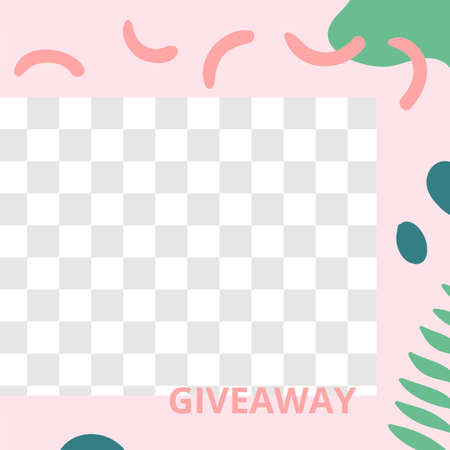 Floral post. Garden flora giveaway social media post template. Vector give away fashion brochure, promo template poster media illustrationのイラスト素材