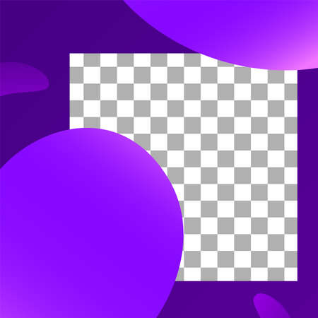 Fluid shapes post. Abstract photo frame post template. Bright vector story design for promote in social media illustrationのイラスト素材