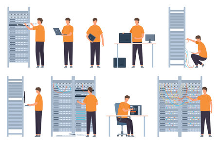 Flat server and computer repairman, technicians and system administrators. Data servers network...