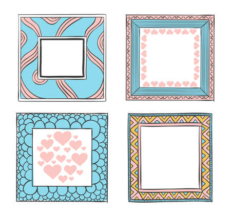 Cute princess frames for picture, interior elementsのイラスト素材