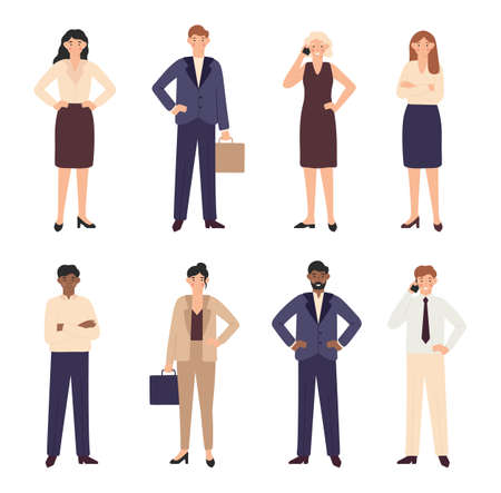 Business people collection woman and man characterのイラスト素材