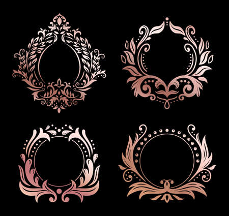 Rose gold vintage premium framing of setのイラスト素材