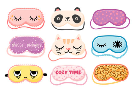 Masks for dreaming with eyes and smile collectionのイラスト素材
