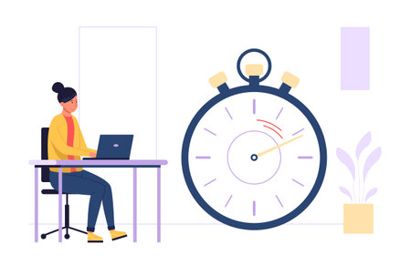 Project deadline, work time activity strategy goalのイラスト素材