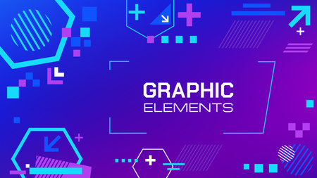 Technology shapes background. Abstract colorful frames with futuristic shapes, modern design banners with geometric shapes. Vector illustrationのイラスト素材