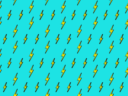 Lightning pattern. Retro abstract seamless print of fast energy bolt, thunder and storm symbol,...