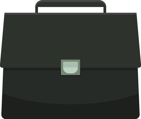 Classic and elegant black leather briefcase, symbolizing professionalism, business, and the corporate world. Perfect for projects related to work, finance, or legal mattersのイラスト素材