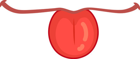 Red cartoon tongue eagerly licking lips in anticipation of a delicious meal, showcasing hunger and excitement. Perfect for social media and marketing campaigns, adding fun to any contentのイラスト素材