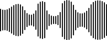 Abstract sound wave illustration with vertical lines of varying widths symbolizing audio levels and frequencies, perfect for multimedia and entertainment projectsのイラスト素材