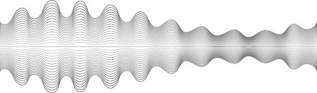 Abstract wave pattern is forming a symmetrical shape, ideal as a design element for projects related to sound, music, vibrations, or technologyのイラスト素材