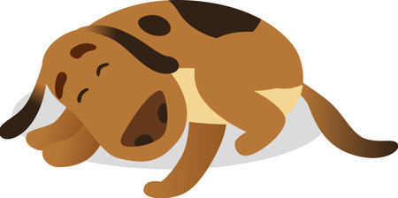 Peaceful brown dog sleeps contentedly, exuding tranquility and cutenessのイラスト素材