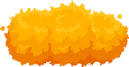Large round bush with bright orange leaves creates a natural barrier, adding vibrant color and texture to a garden or landscape designのイラスト素材