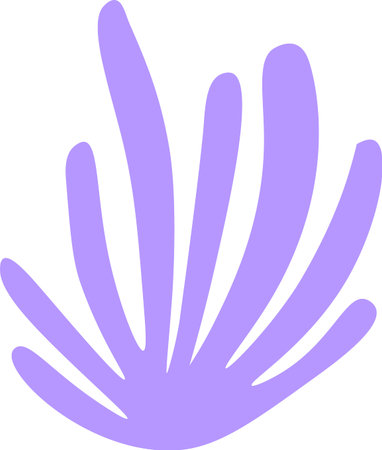 Light purple abstract seaweed plant growing gracefully underwater, offering a simple yet captivating vector illustration perfect for summer themed projects and designsのイラスト素材