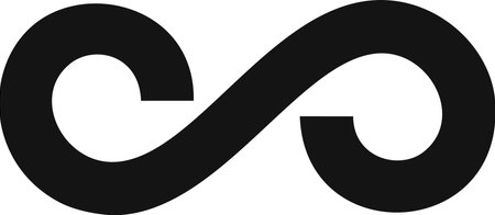 Infinity symbol, a continuous loop representing eternity, boundless potential, and endless possibilities, embodies concepts of limitless expansion and continuityのイラスト素材