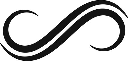 Stylized graphic featuring a double swirling infinity symbol, representing concepts of eternity, endlessness, and limitless time, evoking feelings of perpetual motion and timelessnessのイラスト素材