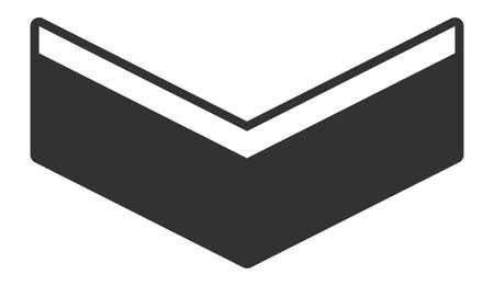 Simple down arrow icon with dark gray color and white border, isolated on white background, ideal for user interface and graphic design projectsのイラスト素材