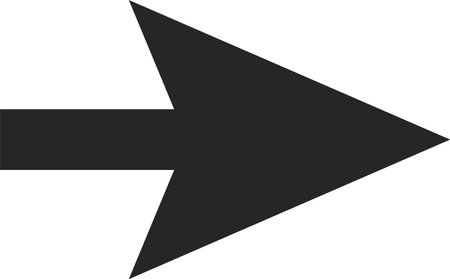 Simple black arrow pointing right against a clean white background, serving as an effective symbol for direction, movement, or progress in various contextsのイラスト素材
