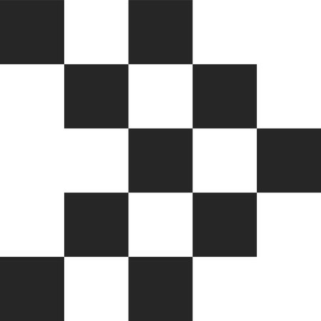 Checkered pattern forming an arrow pointing to the right over a white background, ideal for concepts such as direction, choice and decision makingのイラスト素材