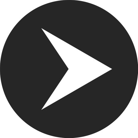 White arrow pointing right in black circle indicating direction, simple vector icon for web and graphic design, concept of progress, forward movement and next stepのイラスト素材