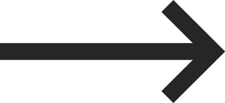 Simple black arrow pointing right, isolated against a bright white background, serving as an effective symbol for indicating direction, progress, or forward movementのイラスト素材