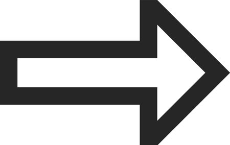 Simple black arrow pointing right against a clean white background, serving as a clear symbol for direction, progress, and navigation in various design contextsのイラスト素材